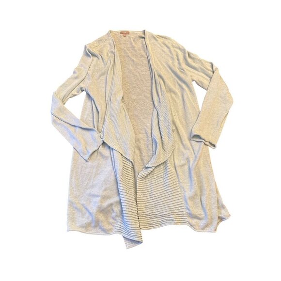 J. Jill Womens Light Blue Cardigan Sweater Large Linen Cotton Modal Blend - Picture 1 of 5